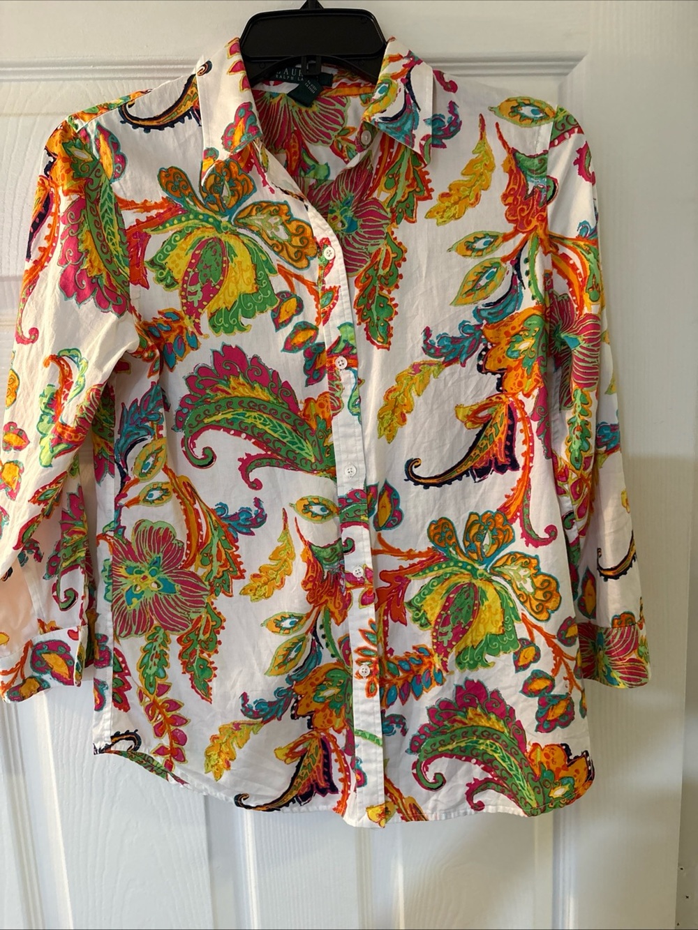 Lauren Ralph Lauren Colorful Floral Paisley art  Button-Up Shirt